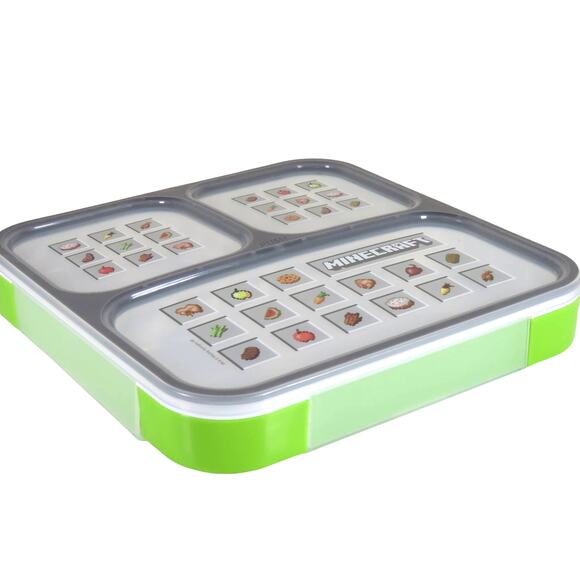 Minecraft Lunch Sandwich Bento Box Food Storage Container Kids Green - Picture 2 of 16